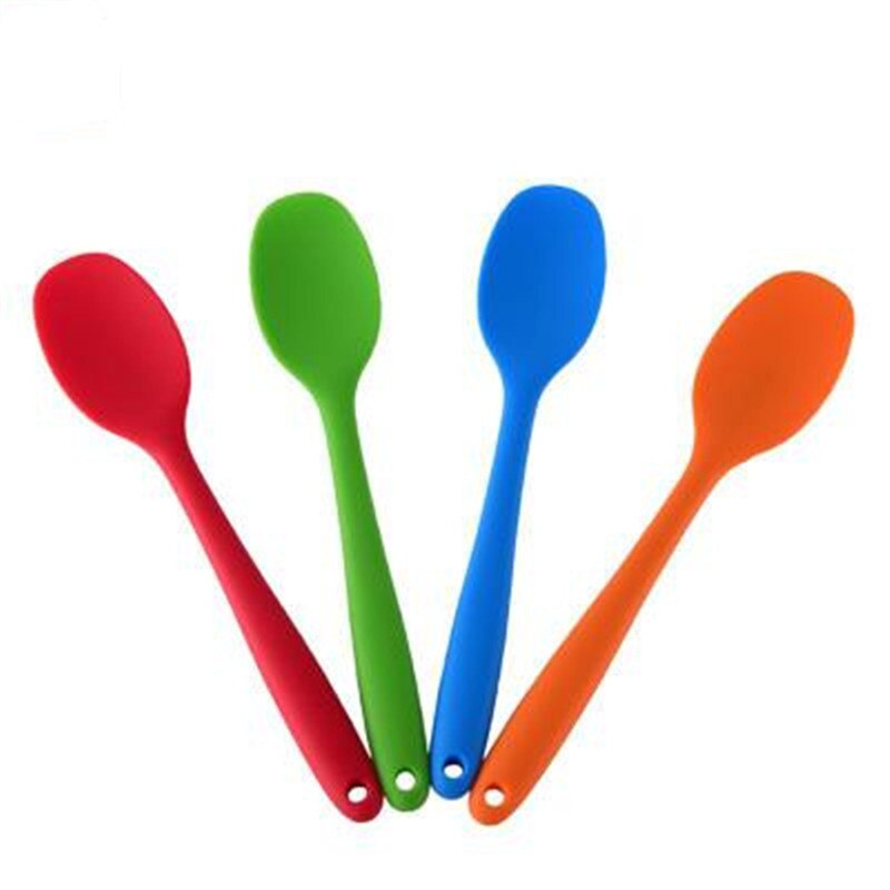 Cuchara raspadora de silicona resistente al calor, Mango integrado, cuchara para arroz, espátula para sartén, utensilios de cocina para Tartas