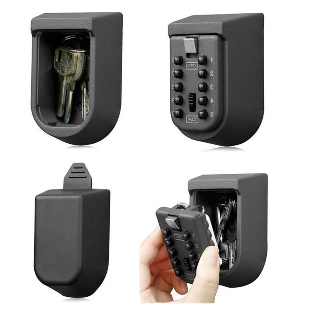 Key Safe Box Aluminium Alloy Wall Mounted Home Safety Password Lock Storage Boxes with Security Code Wall-mounted Cipher Key Box