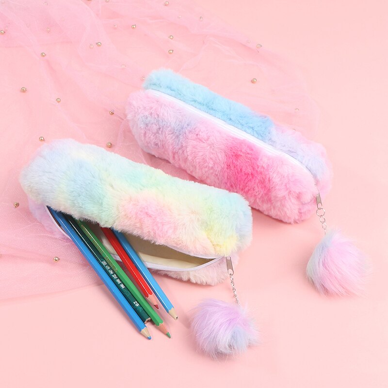 Pencil Case Gradient Color Cute Girl Plush Octagon Vicedeal pencil-case-gradient-color-cute-girl-plush-octagon-vicedeal