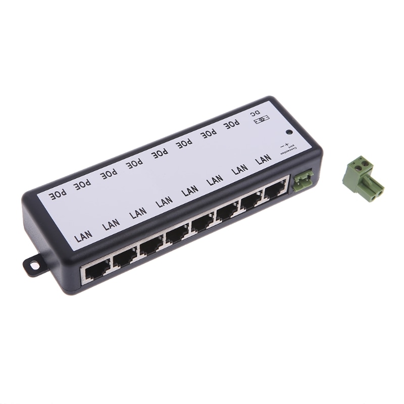 Inyector POE de 8 puertos para cámaras IP de vigilancia CCTV, adaptador de alimentación sobre Ethernet 77UB