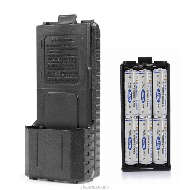 6xAA Batterij Case Shell Box Voor Twee Manier Radio UV-5R UV-5RE Plus Zwart Ja28 21