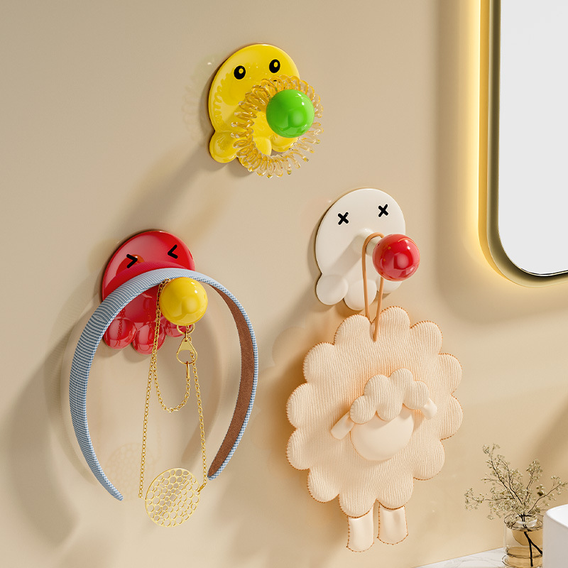 Octopus towel Hook Bathroom Kitchen Hooks Cartoon Animal Toilet Hanging Towel Clothes Hat Adhesive Hook Door Hanging Cloth Rack