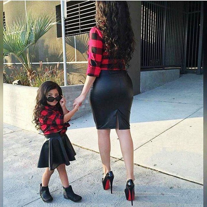 Citgeet Moda Primavera 2 Pz/set Capretti Delle Ragazze Della Principessa Plaid Magliette E Camicette Della Camicia + Gonna di Pelle di Estate Abiti Vestiti