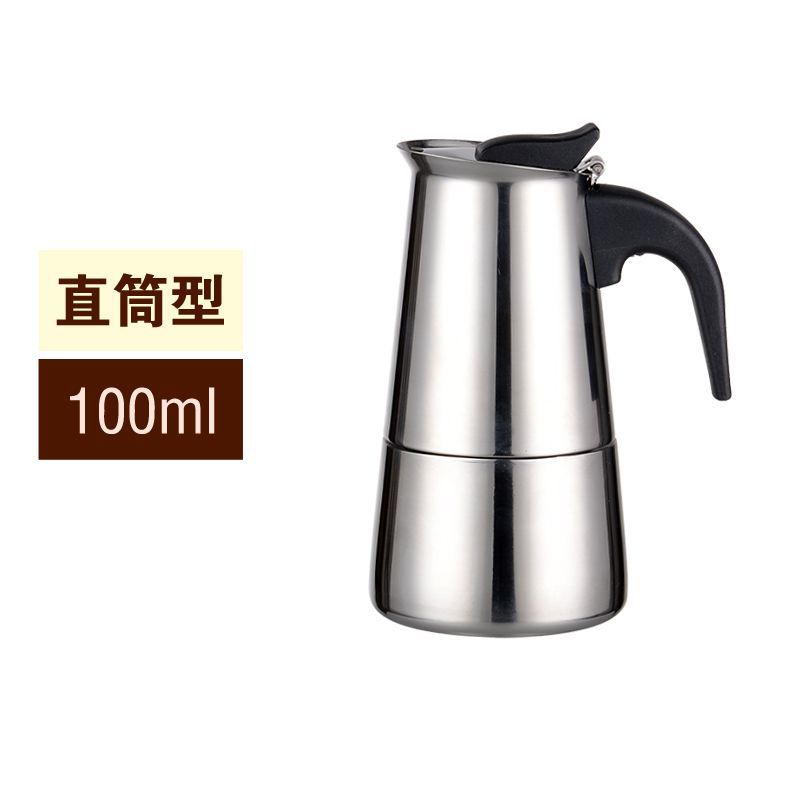 Classic Stainless Steel304 600ml Bar Percolator Office Family Coffee Machine Cappuccino Octagonal Mocha Latte Pot Espresso Maker: Dull