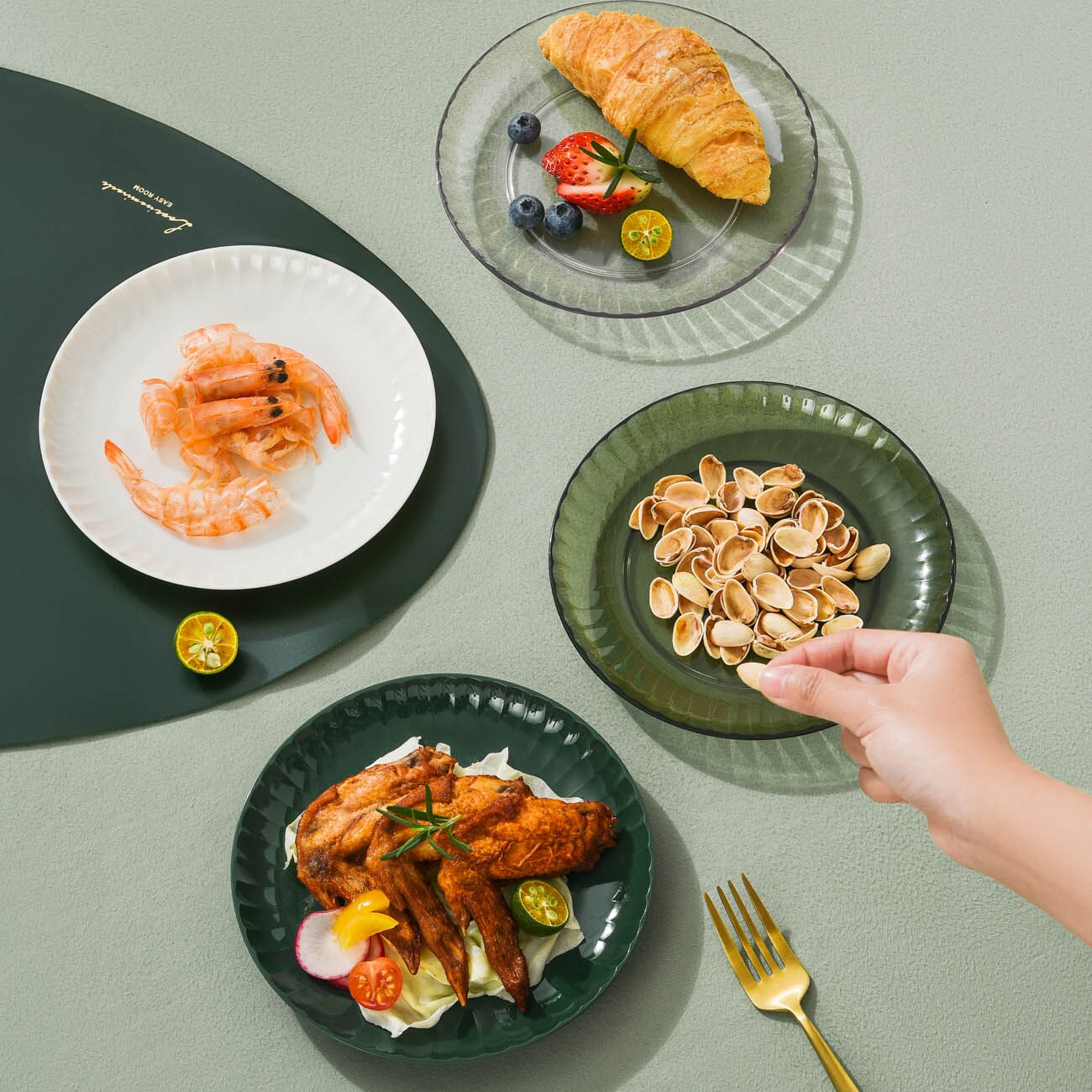 6PCS/Set Household Dining Table Small Plate Food Snack Dish Dried Fruit Food Serving Trays Spit Bone Dish