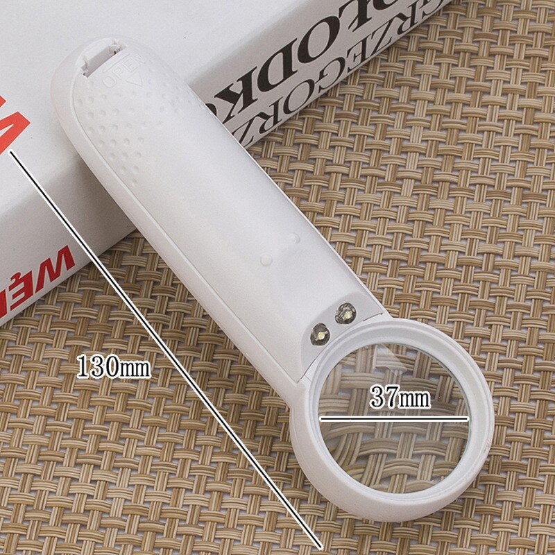 15X Handheld Glass Loupe Magnifier Magnifying Glass Portable Pocket Tool With 2 LED Light
