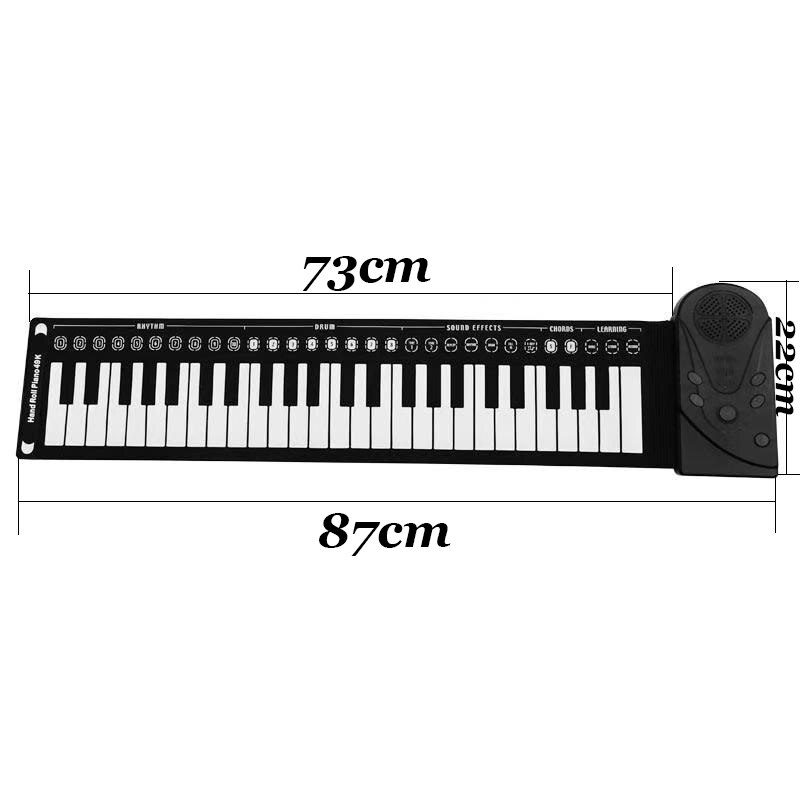49 tasten Klavier Midi- Tastatur Weichen Tragbare Klaviere rollen hoch für freundlicher Studenten Spaß Schwarz Weiß