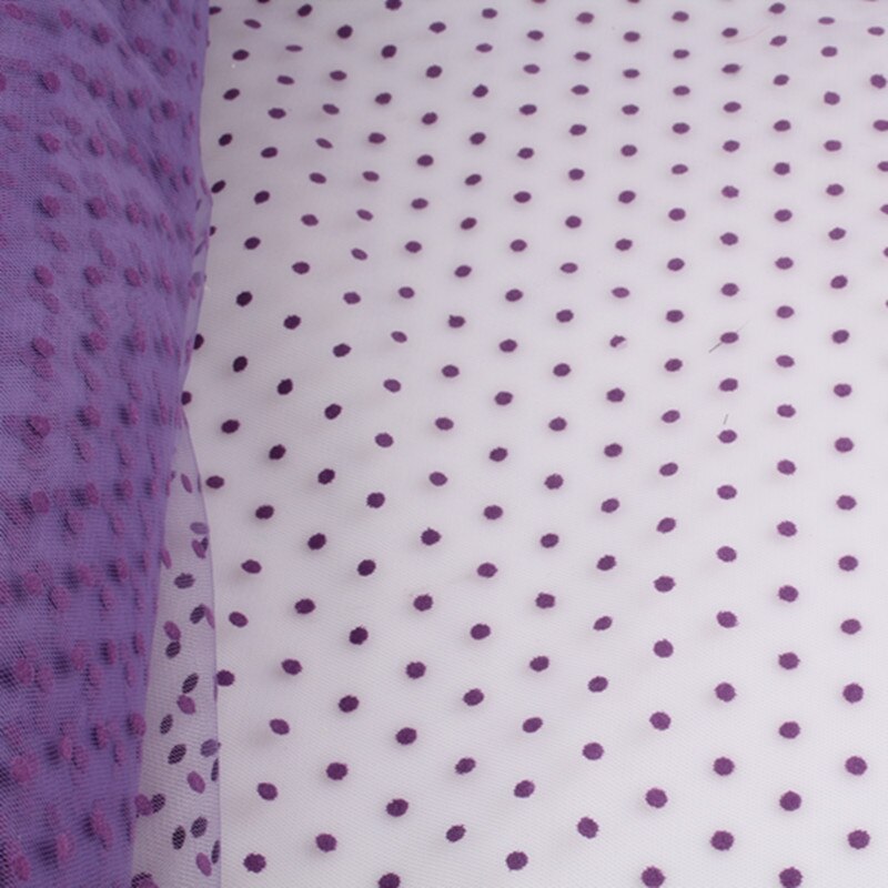 150 CM de ancho punto tela de malla de tul albaricoque suave malla novia velo de novia DIY accesorios de pelo Net tela transparente tela de vestido: Púrpura