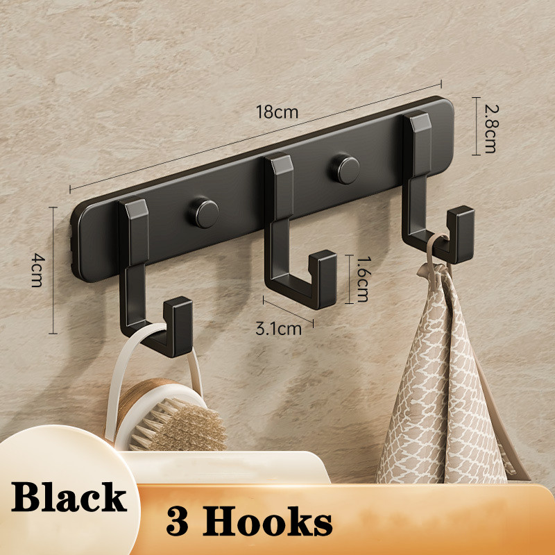 Ganchos negros de pared para colgar ropa, colgador de toallas de baño, perchero para puerta, abrigo, llave, gancho para ahorrar espacio, accesorio de cocina: BLANCO