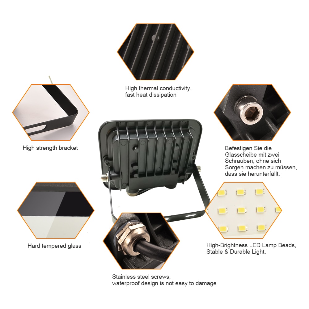 10W LED Flood Light Foco Led Exterior Ip65 Waterproof of Floodlights AC220V Led Reflector Holofote Spotlight Outdoor Lighting