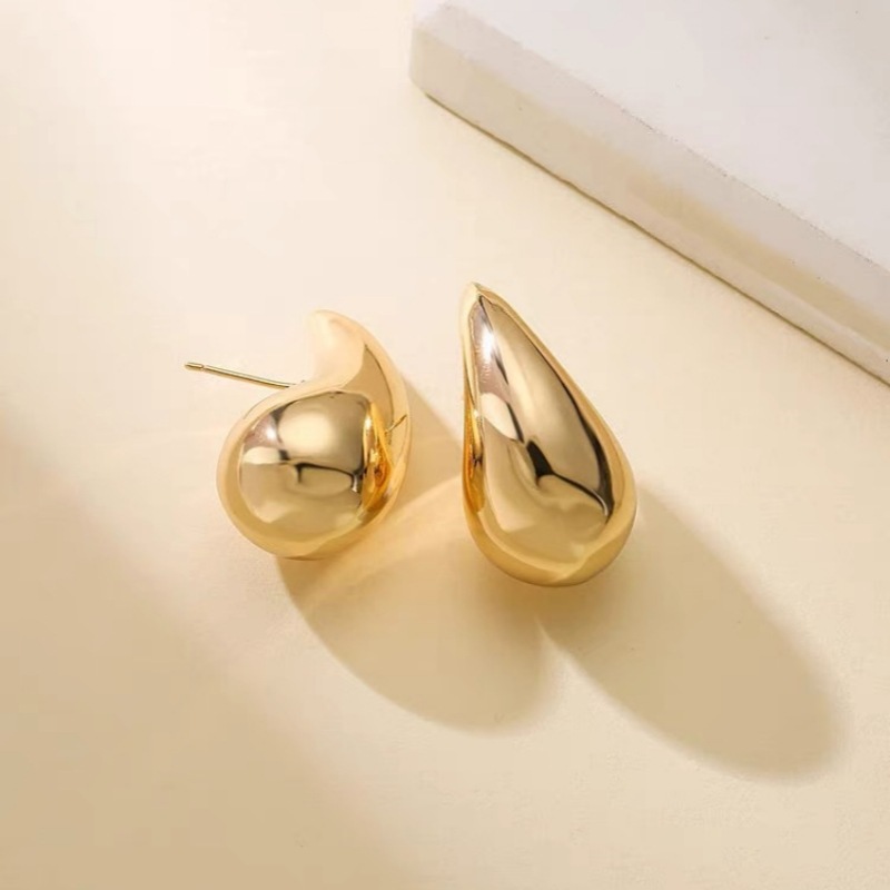 Brinco de gota extra grande, brincos de argola grossos de grandes dimensões para mulheres, meninas, leve, hipoalergênico, banhado a ouro, brincos grandes