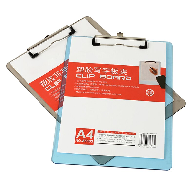 A4/A5 Plastic Writing Board with Clip Transparent File Folder Writing Pad File School and Office Supplies