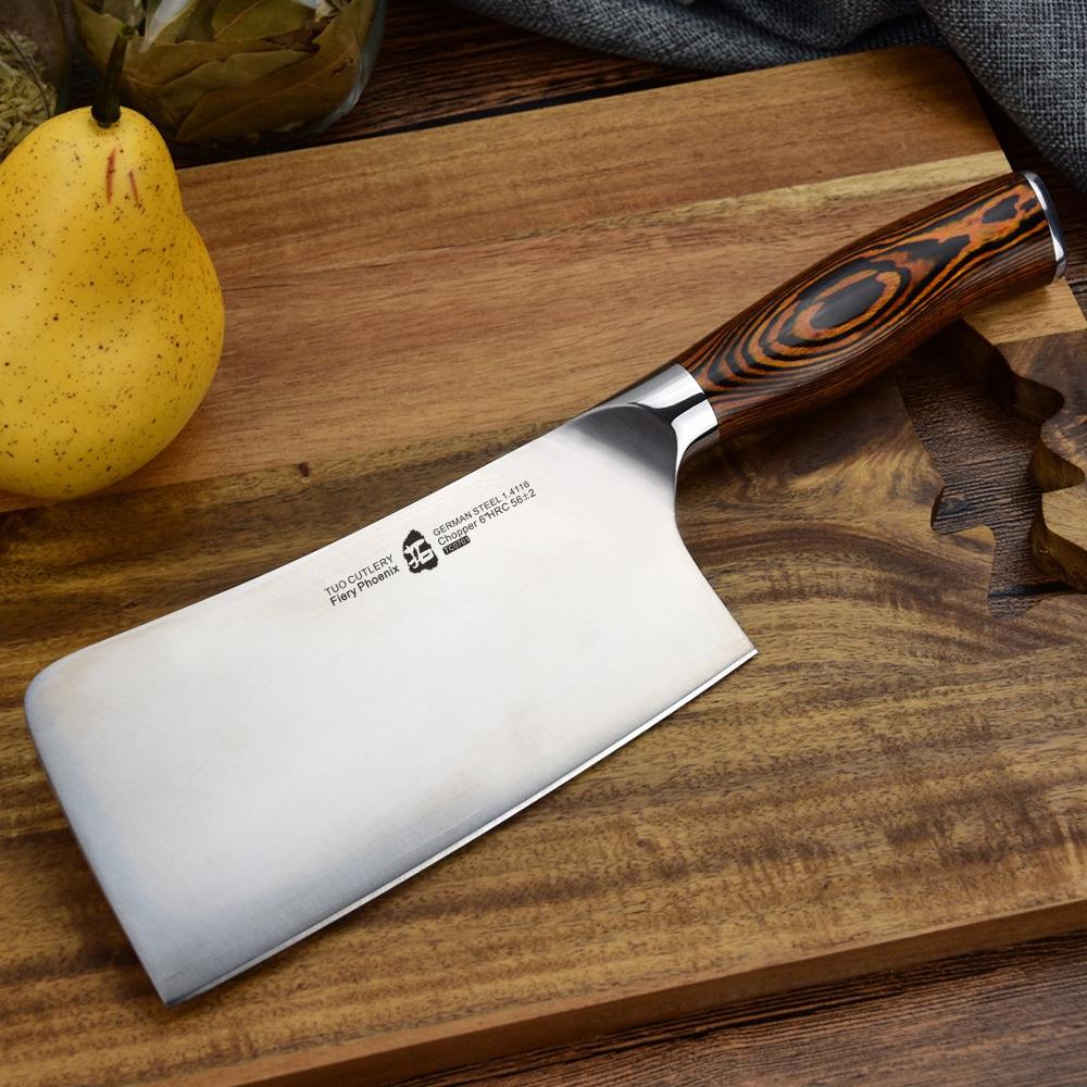 TUO coutellerie couteau à viande, couteau allemand HC en acier inoxydable, couteau de chef de cuisine, manche ergonomique antidérapant en Pakkawood, 6''