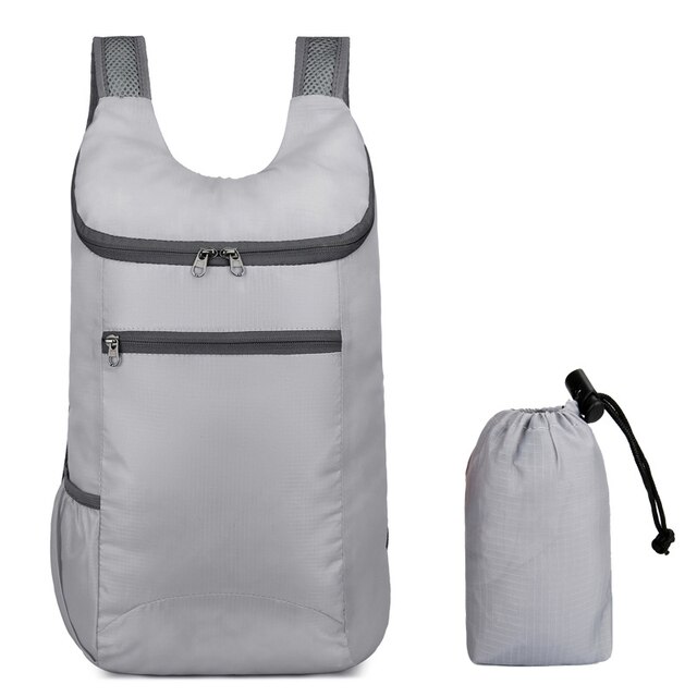 Mochila impermeable de 20L para hombre y mujer, bolso de día plegable, ultraligero, para viajes al aire libre, senderismo, escalada: 98048-Gray