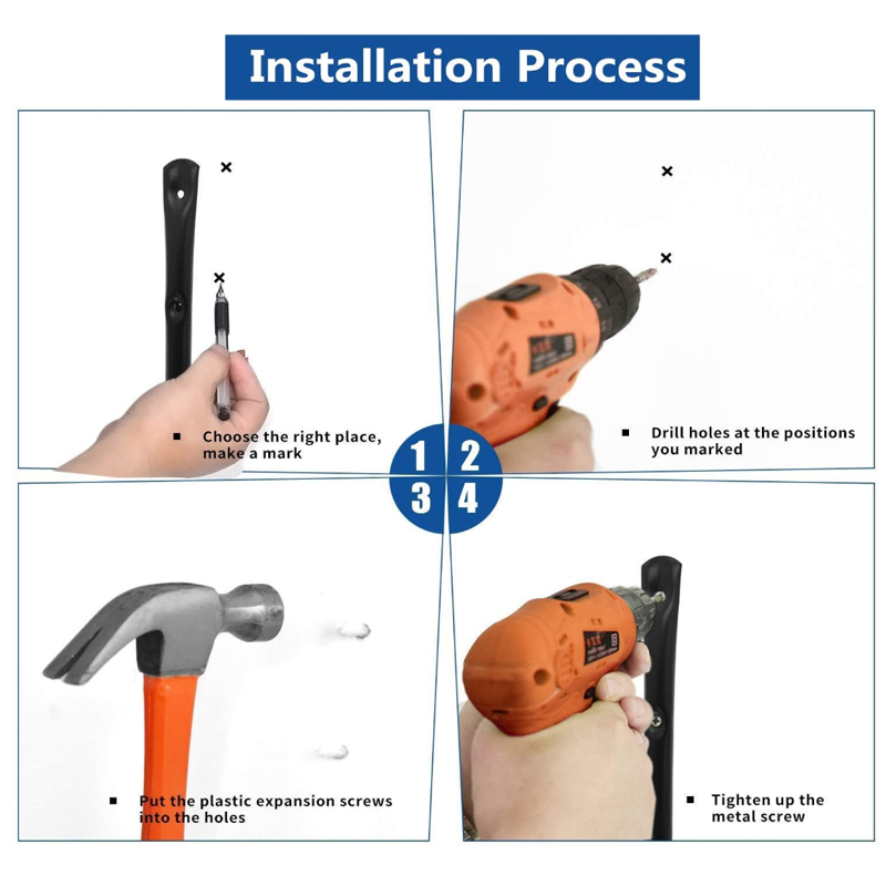 6Pcs Large Heavy Duty Storage Hanging Hooks Home Garage Bike Ladder Wall Mounted Brackets Hook Durable Ganchos para colgar