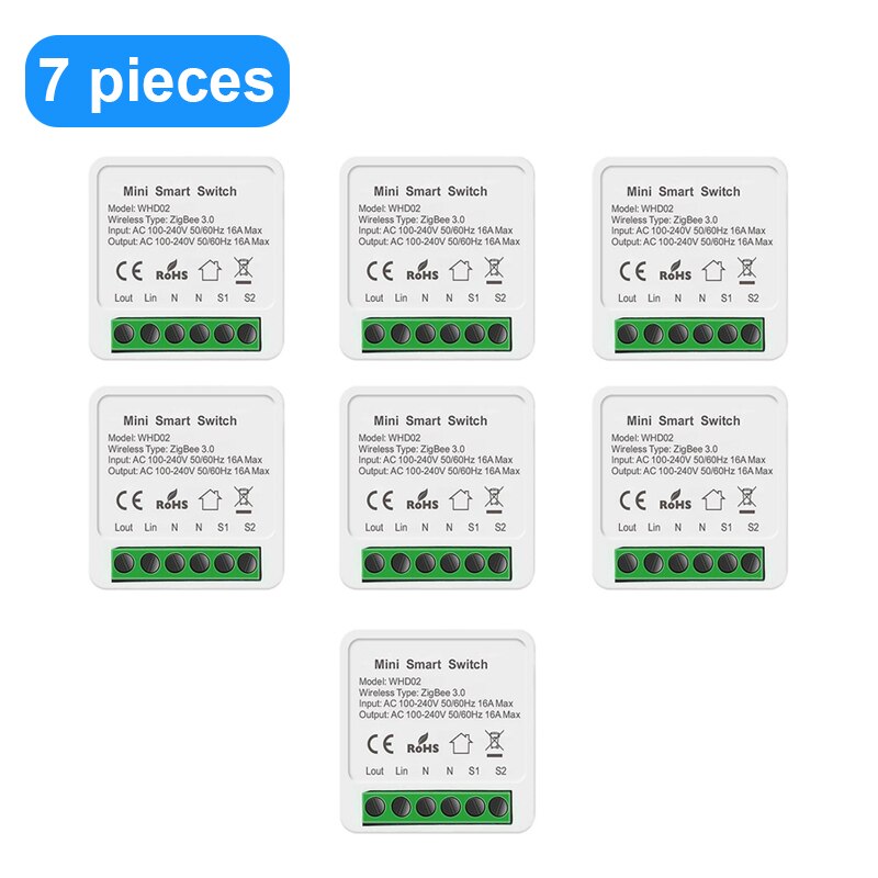 Tuya zigbee switch modul smart home 16a 100-240v arbejde med alexa google home yandex alice stemme / fjernbetjening timing switches: 7 stykker