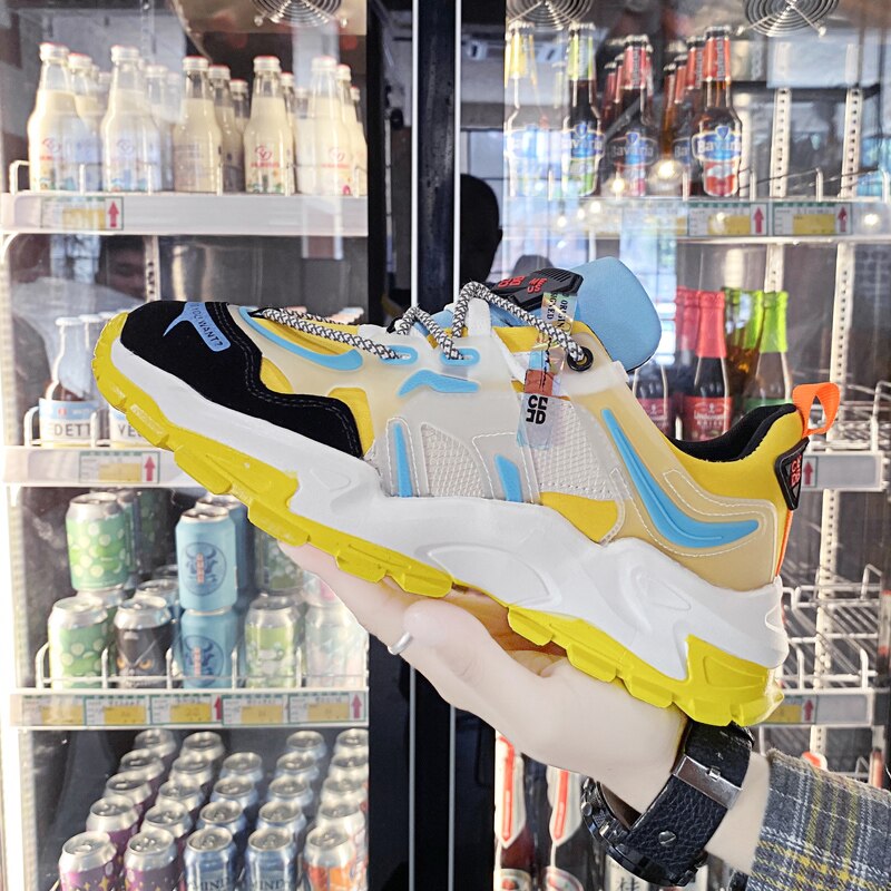 Pustende fritidssko menns lette joggesko sko i sko mesh sko utendørs fritidssko for menn gjennomsiktig bunn