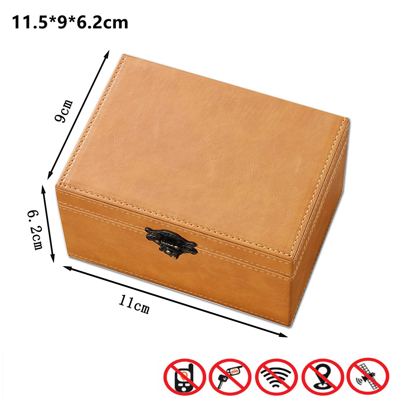 Faraday Box voor autosleutels RFID-blokkeerdoos Anti-diefstal Keyless Fob Protector Goedgekeurde grote autosleutelkluis: Bruin