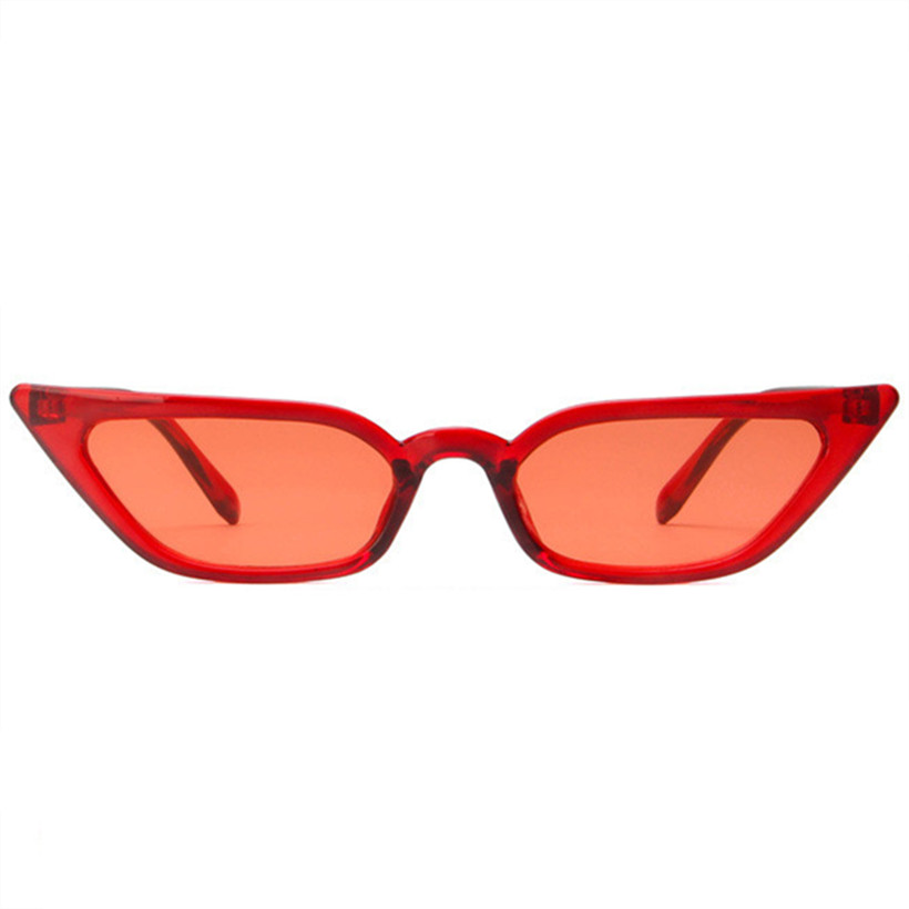 Kvinder cat eye solbriller mærke vintage luksus øjne søde søde solbriller kvinde retro rød sort brille nuancer  uv400: Klar rød
