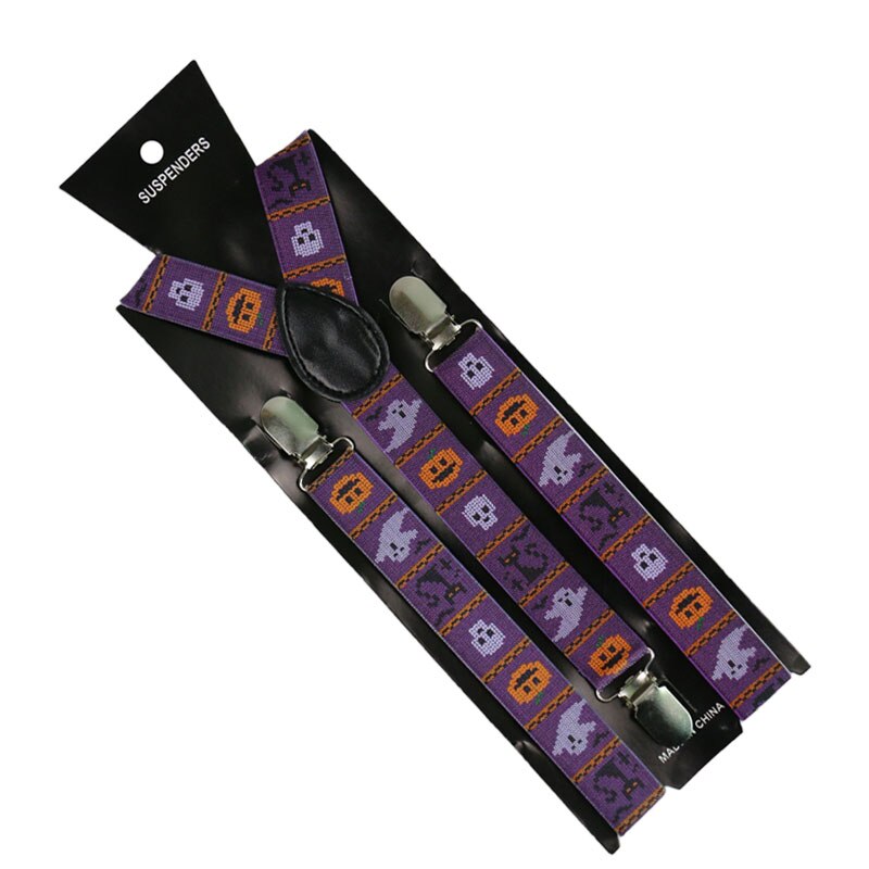 Winfox 2.5cm Wide Animal Print Cat Braces Suspenders Men Women Clip on Suspenders Adjustable Clothes Pants: 08