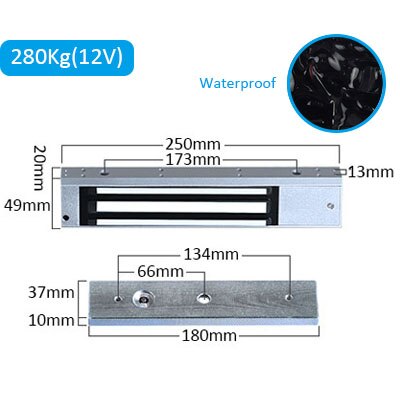 Cerradura magnética eléctrica para puerta de Control de acceso, cerrojo electromagnético de 280KG, 500 libras, 350KG, 800 libras, CC de 12V/24V: 280Kg-12V-waterproof