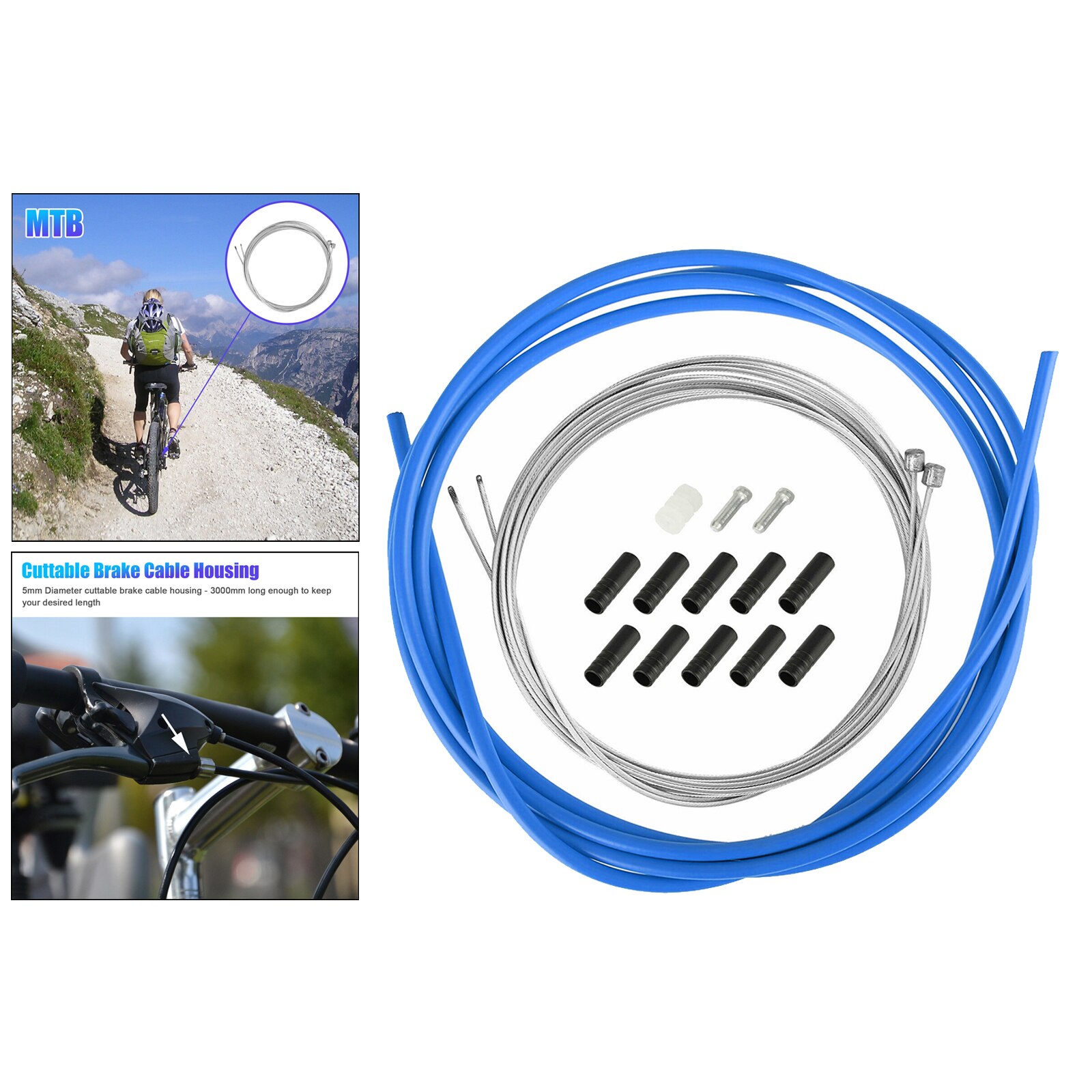 Universal Bike Cable Housing Set MTB Road Folding Bicycle Brake Shifter Hose End