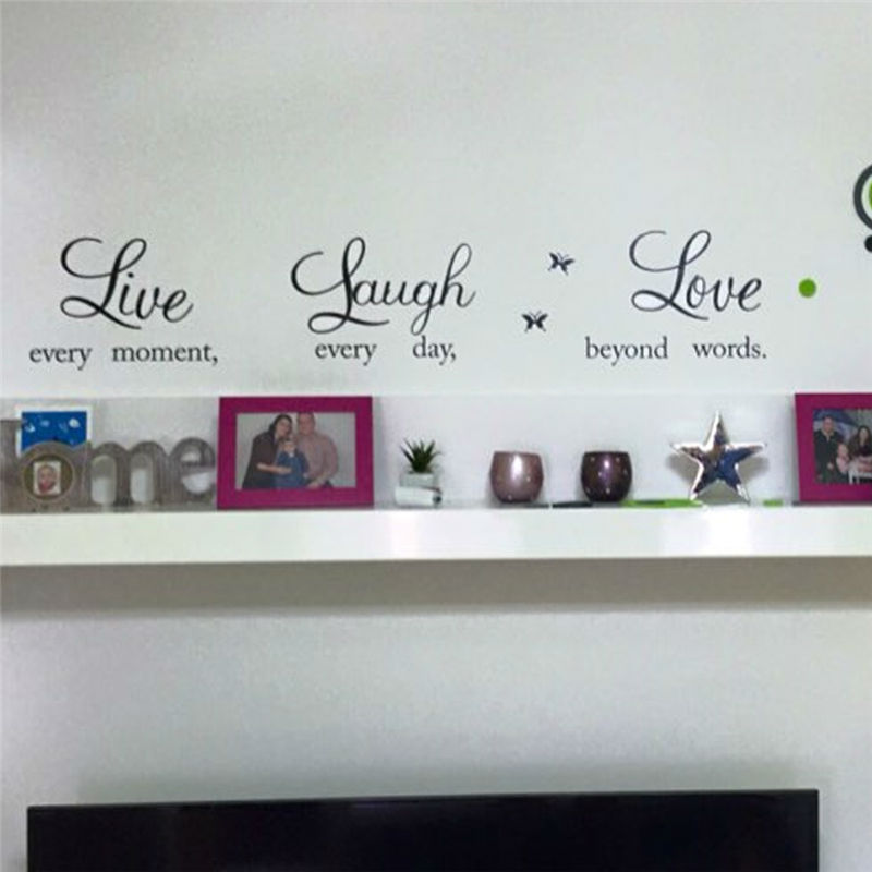 Live Laugh Love Quotes Wall Decals Home Decoration Removable Diy Inspirational Letters Wall Stickers Vinyl Living Room rt Mural