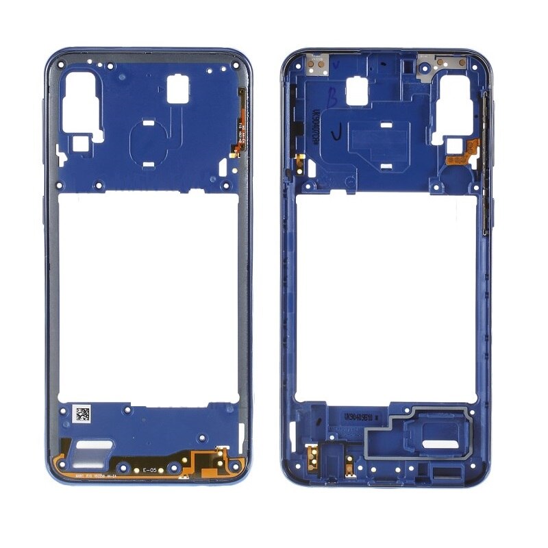 Per Samsung Galaxy A40 SM-A405 Blu/Nero/Arancione Colore Posteriore Dell&#39;alloggiamento Della Parte Posteriore del Telaio Piatto Centrale Della Copertura