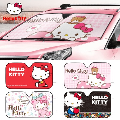 Auto parasol Kitty Cat sol sombra parasol de parabrisas de coche cubre bloque parasol delantero Auto protección UV cortina accesorios de coche