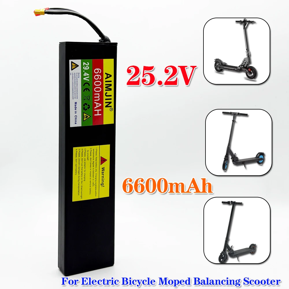 Batteria ricaricabile agli ioni di litio 7S2P 25,2 V 6000 mAh con BMS per scooter elettrico 29,4 V + caricabatterie