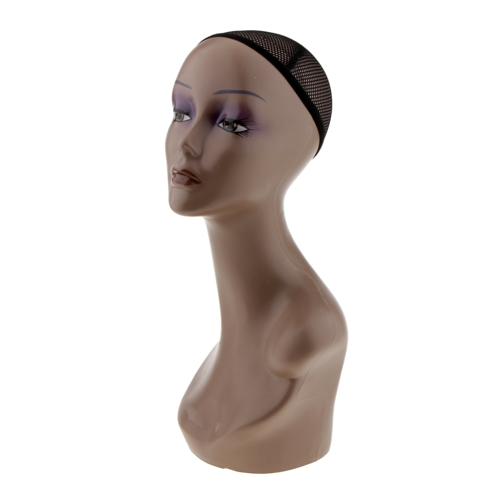 Female Mannequin Head Bust Wig Hat Jewelry Necklace Salon Display Model Manikin and Net Cap Jewelry Hat Display Model