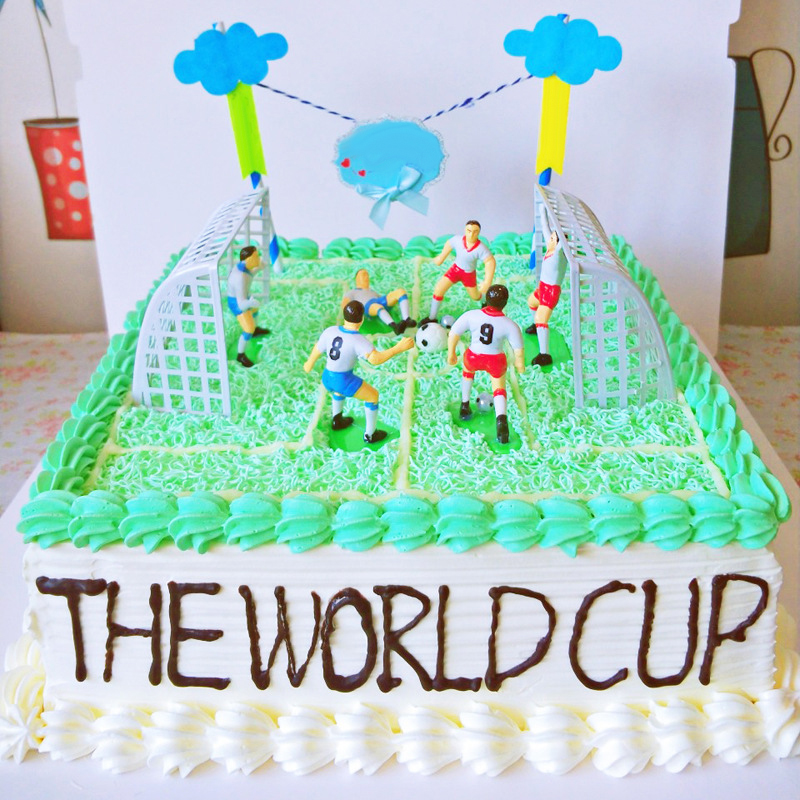 8 Stks/set Voetbal Cake Topper Speler Verjaardagstaart Decoratie Model