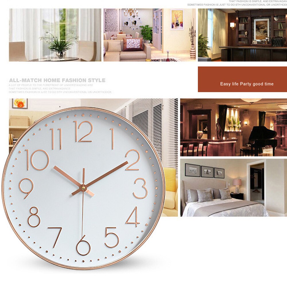 Horloge à Quartz 3D numérique en or Rose, décoration pour la maison, horloge murale pour salon et chambre à coucher, 12 pouces