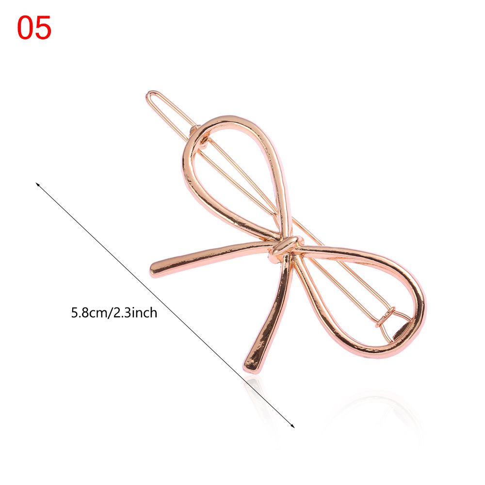Horquillas de Metal a la para mujer, Clip para el cabello de pentculo Simple, horquilla de aleación geométrica, pasador de círculo de Luna, accesorios para el cabello para niñas: Rosa