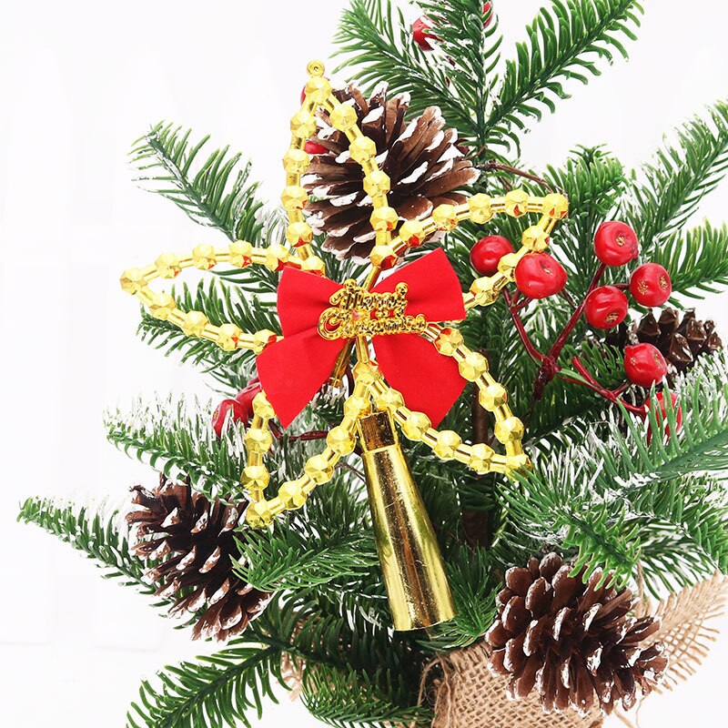 Kerstboom Top Vijfpuntige Ster Hangen Xmas Decoratie Ornament Treetop Topper Kerst Levert Kerstboom Decor