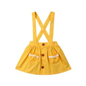 6 M-3 T Kids Baby Meisje Overalls Rok Princess Party Pageant Jarretel Rok Zonnejurk: Geel / 24M