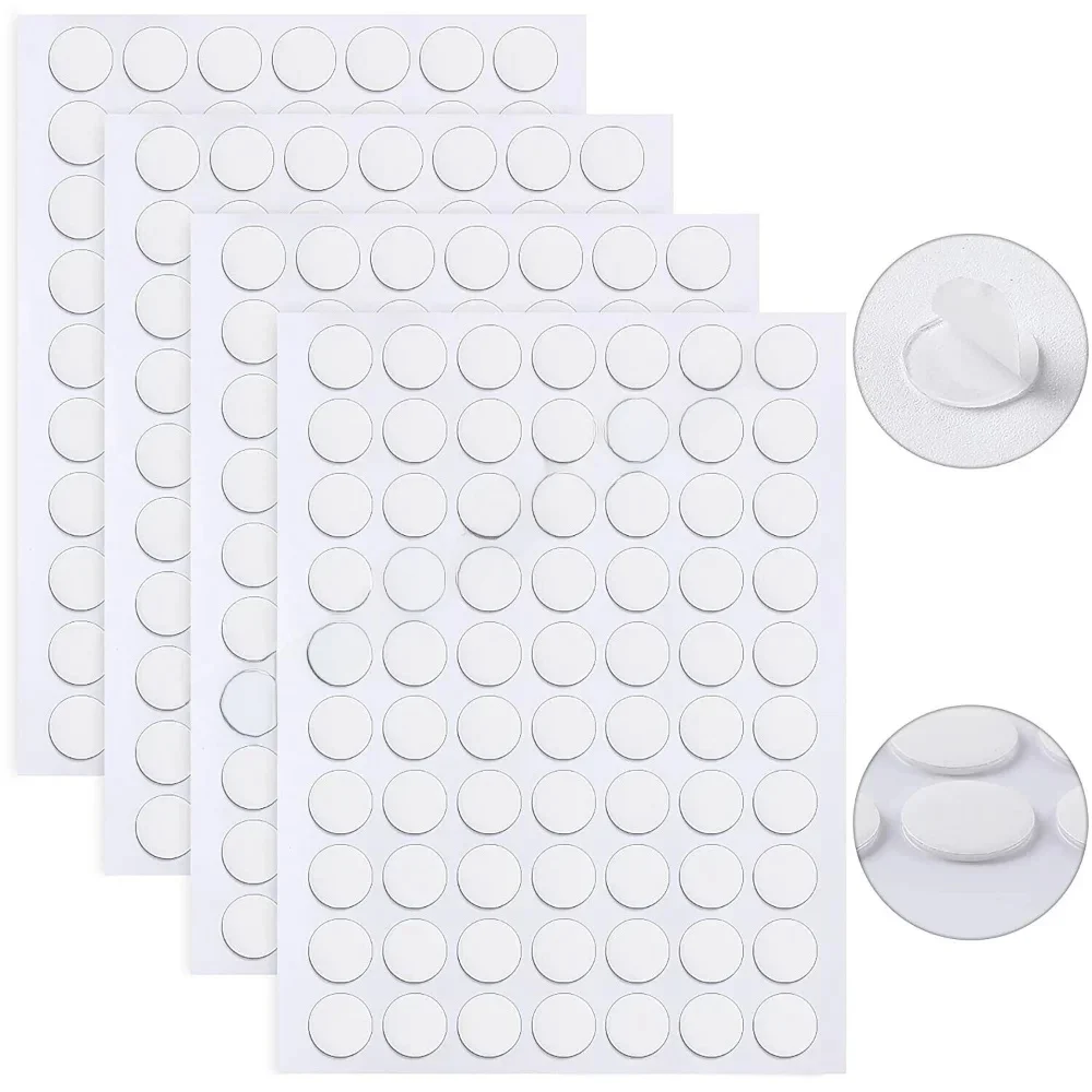 100 pz 1/0.5 cm Adesivo Nastro Biadesivo Adesivi Rimovibili Rotondi Appiccicosi Tack Nessuna Traccia Piccoli Adesivi per la Decorazione del Festival