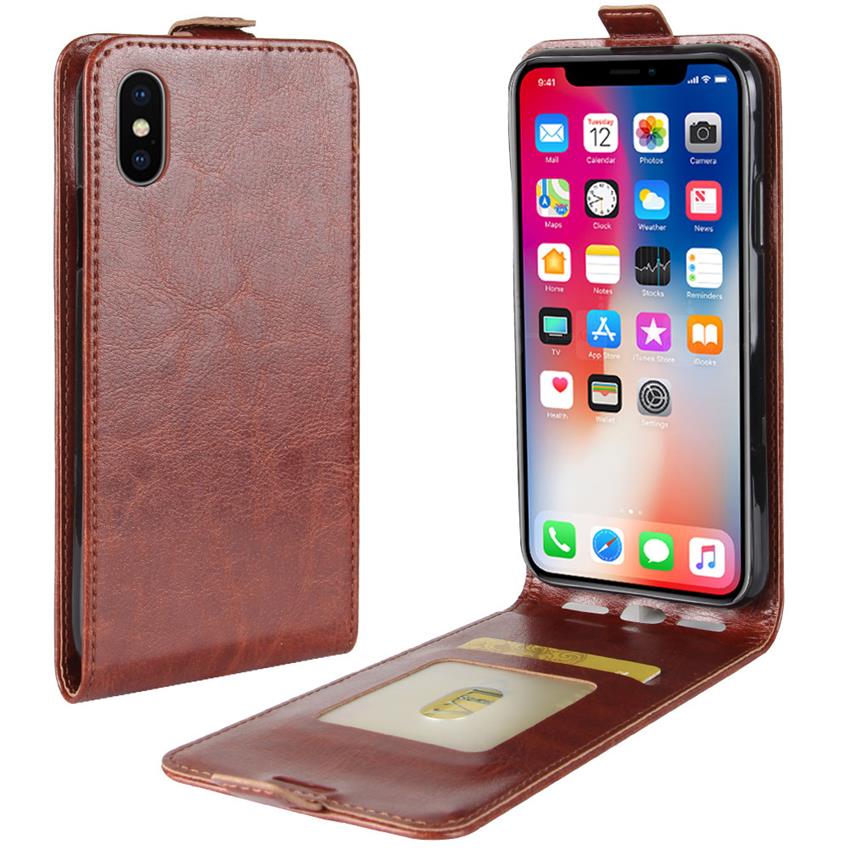 Xiaomi redmi 7a kotelon kansi läppä nahkakotelo xiaomi redmi 7a:lle pystysuora suojus xiaomi redmi 7a: lle korttipidikkeellä: Ruskea 2
