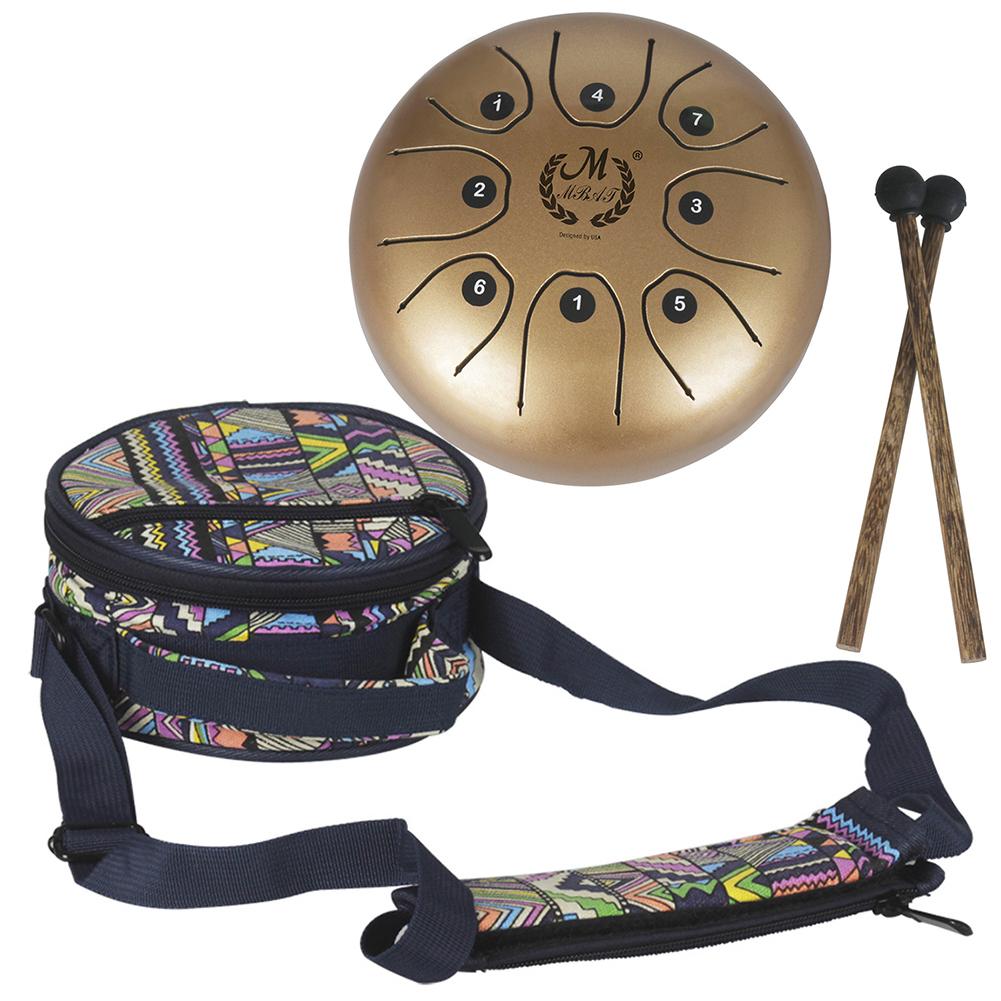 MMBAT / Mebite 5.5 Inch Mini Steel Tongue Drum Handpan Brahma Drum Ethereal Drum Musical Equipment: Gold