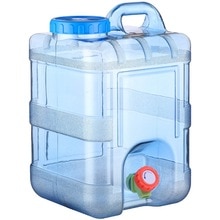 15L Water Bucket Food Grade PC Home Water Storage Container with Lid Faucet