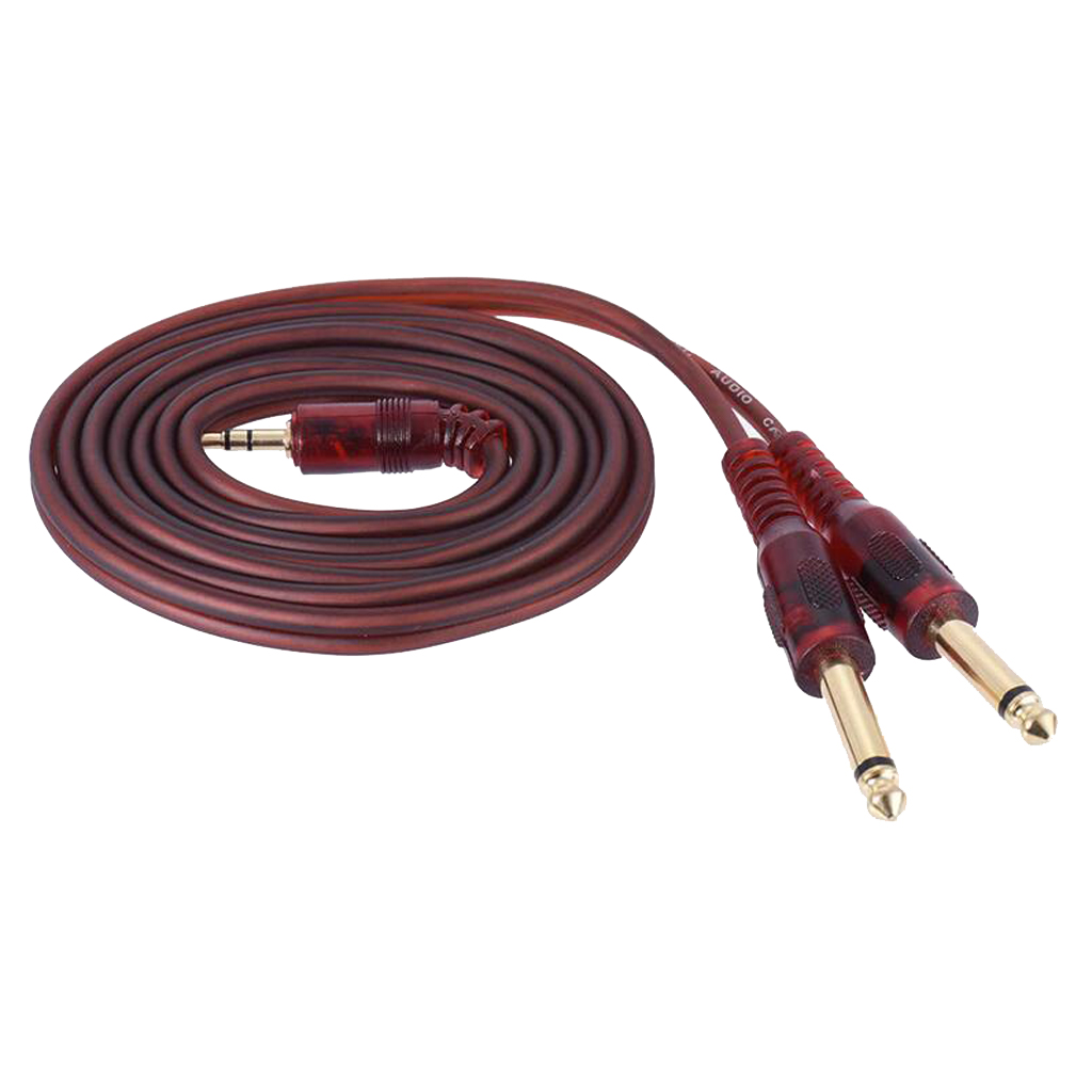 Guitar Cable 3.5mm to Two 6.35mm Plug Instrument Cable for Electric Guitar