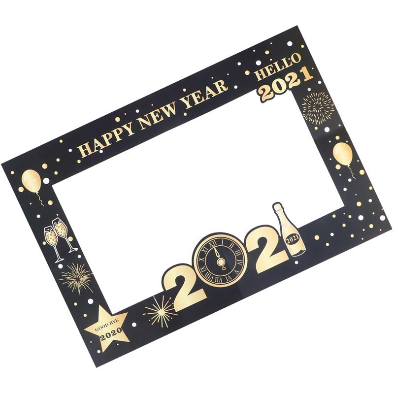 1pc Year Handheld Photo Frame Festival Photo Props Party Supply
