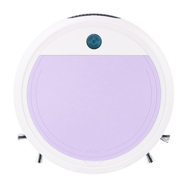 Usb-laddningsrobot dammsugare våt och torr uv-sterilisator 3200pa robot dammsugare helautomatisk smart dammsugare: Vit lila