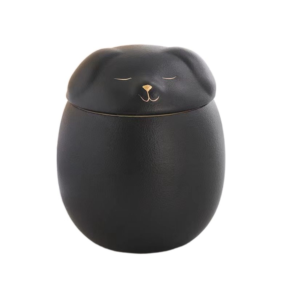 Ceramic Funeral Urn for Pets 200ml Dog/Cat Shape Ashes Storage Box Memorials with Lid Dog Cat Cremation Urns Dog Supplies: army green