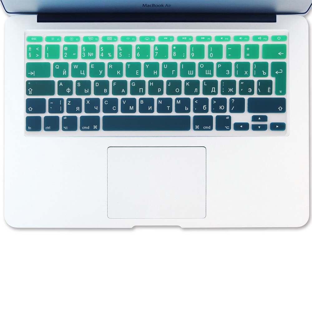 Pegatinas de teclado ruso Air de 11 pulgadas, cubierta de teclado de silicona con degradado Euro para MacBook Air 11,6