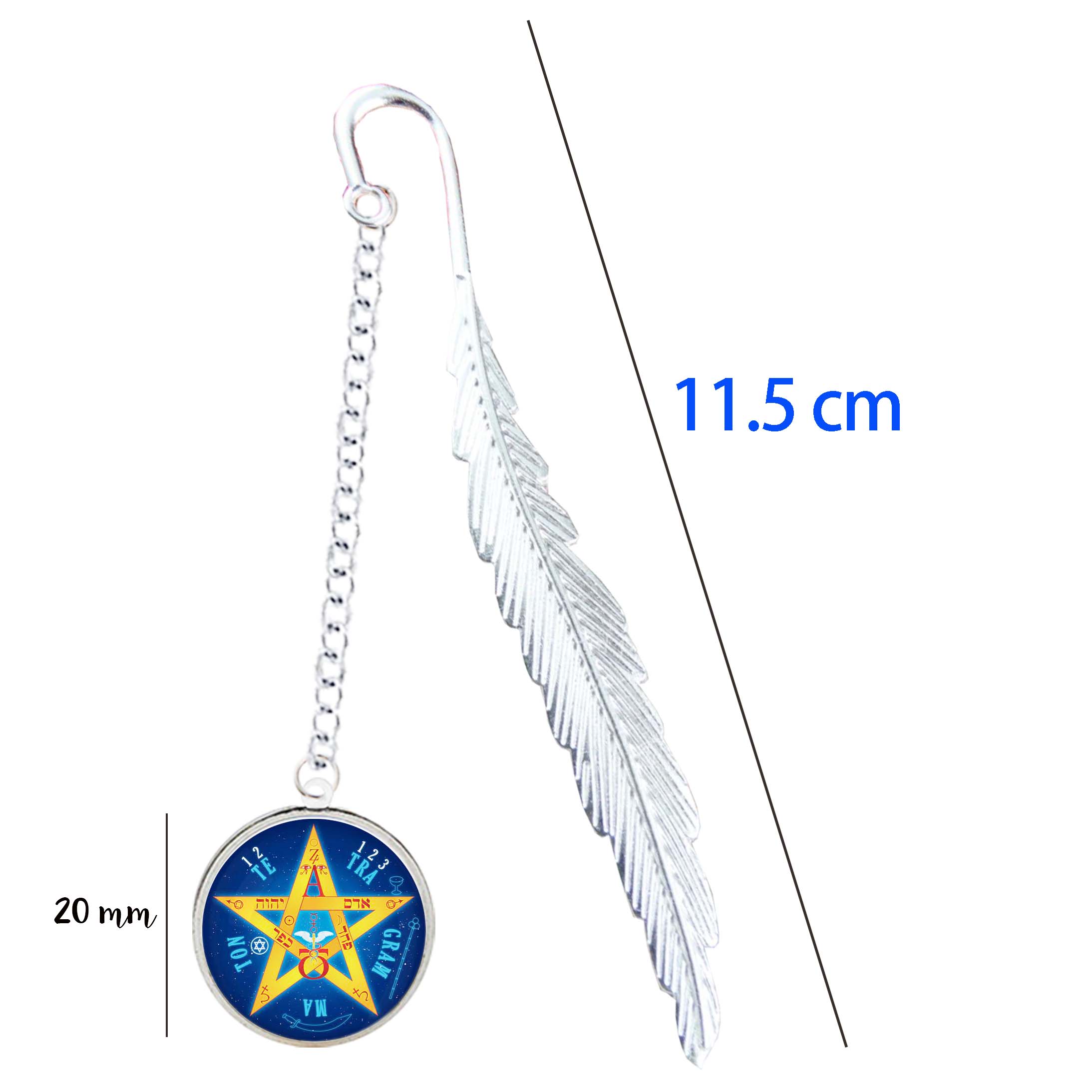 Tetragrammaton Amulet Bookmark Four Letter YHWH Pentagram Symbol Adonai Pendant For Notebook Reader Book Marque Page Mate Marker: 2