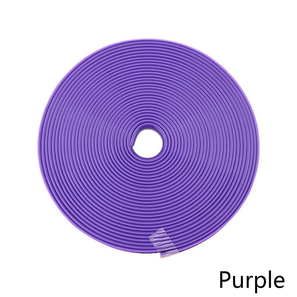 Protector de llantas para coches, moldura de goma para vehículos, tira de decoración de 8m el rollo: 8m Purple