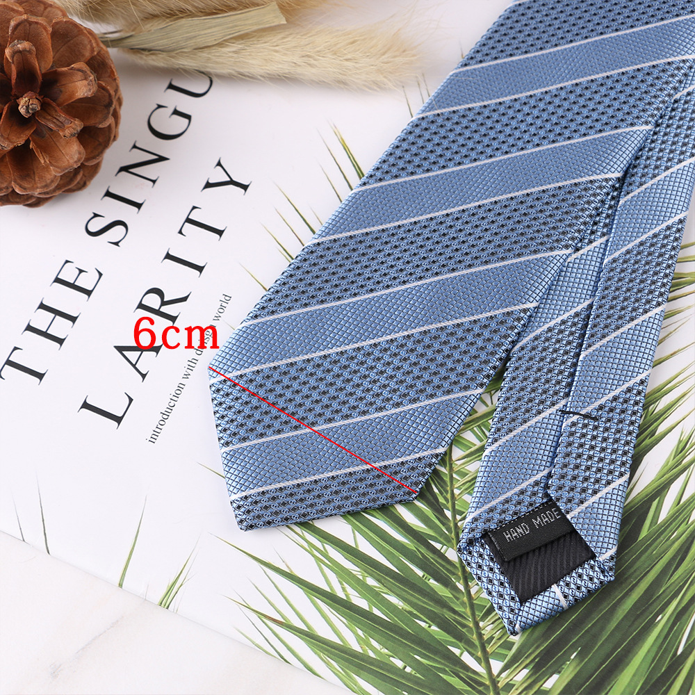 Cravatte sottili alla moda da 6 cm Cravatte classiche da uomo a righe scozzesi floreali Blu vino Cravatte da sposa Cravatte da uomo in poliestere intrecciato jacquard