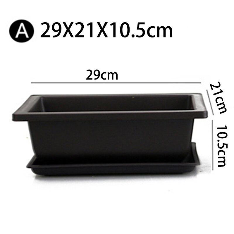 Maceta de plástico rectangular para bonsái, maceta para vivero, balcón, jardín, contenedor, maceta para plantas, mercados con platillo, bonsái