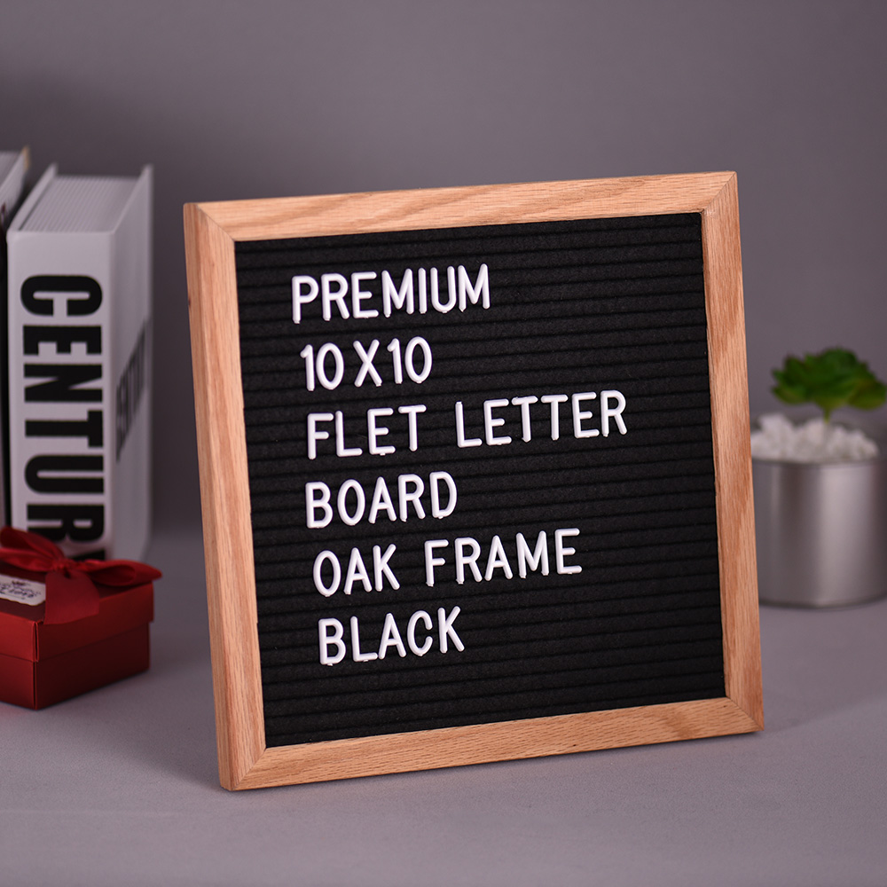 NNRTS Letter Board Sign Message Home Office Decor Board Oak Frame White Letters Symbols Numbers Characters Bag office